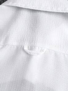 PAVTROS Men's Casual Long Sleeve Short Dropped Shoulder Fashionable Front Button Printed Shirt Men Religious Shirt Virgin Mary Shirt Religious Shirt Catholic Shirt - White - View 4