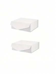 1pc White Gift Packaging With Magnetic Sealing Black Large Gift Box, Sturdy Paper Packaging With Lid, Suitable For Wedding Gifts, Christmas, Halloween, Birthdays And Other Occasions - White - View 10