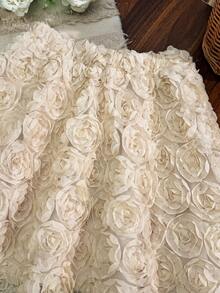 SHEIN Tween Girl Fashion Embroidered Mesh Mini Skirt - White - View 3