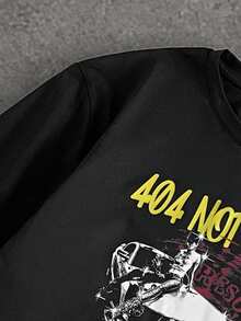 Manfinity VCAY Polyester Regular Sleeve Round Neck Tee For Men With Car Graphic And Preppy Style - Black - View 9