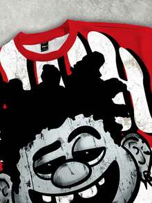 Manfinity ZONE917 High Quality OEM Digital Full Print Loose Cropped T-Shirt - Red - View 2