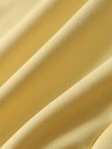 ROMWE MEN Street Life Men's Retro Color Block Quarter Zip Pullover Sweatshirt - Yellow - View 4