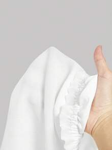 SHEIN MOD 女士优雅露肩荷叶边袖口上衣 - 白色 - 查看 11