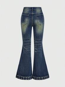 ROMWE Grunge Punk Spring/SummercasualWomen Jeans - Blue - View 2