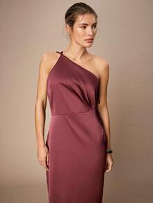 Maija Burgundy Elegant Mermaid Hem Lace Patchwork Backless Dress For Women,Autumn Dining Long Date Night Dinner Party Wedding Guest Graduation Outfits - Red Violet - View 7