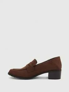 CUCCOO BIZCHIC Zapatos de suela blanda con punta cuadrada pequeña y sin cordones, estilo retro para otoño e invierno, ideales para el uso diario - Marrón - Ver 10