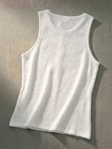 ESTAVOR Men's Animal Embroidery Crew Neck Loose Casual Fashion Comfortable Knit Vest - White - View 3