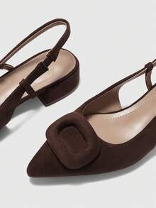 CUCCOO BIZCHIC 女士优雅纯色尖头平底鞋 春季鞋 春假复活节 - 鏽棕色 - 查看 7