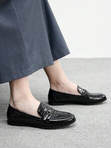 CUCCOO BIZCHIC Women Casual Flat Slip-On Shoes For Daily Wear Spring Shoes Spring Break Easter Valentine's Day - Black embossing - View 5