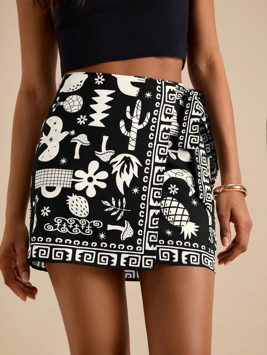 Travachic Women's Summer Bohemian Style Wrap Tie Waist Skirt - Multicolor - View 1