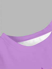 طقم بنطلون وتي شيرت قصير الأكمام للبنات الصغيرات، بطبعات كرتونية وألوان متباينة، مناسب للارتداء الكاجوال في الربيع والصيف - متعدد الألوان - مشاهدة 4