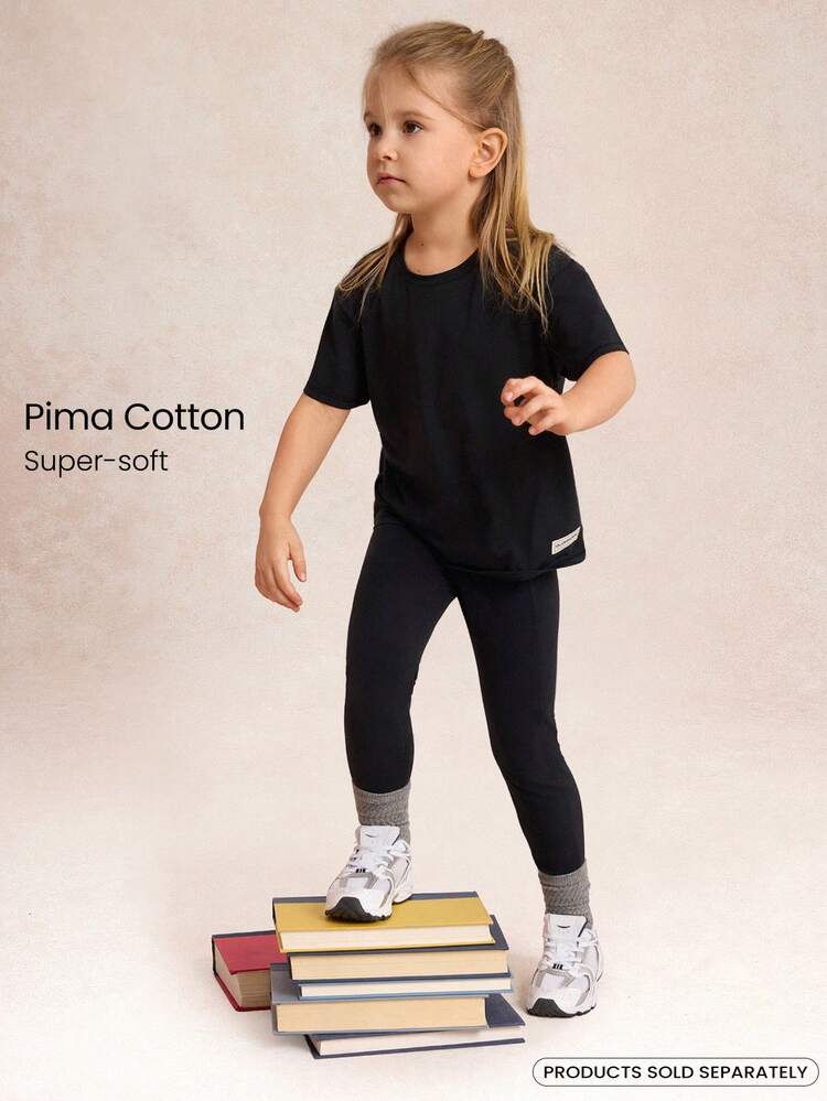 Camiseta Gola Careca Unissex Casual Diária com Etiqueta Tecida, Algodão Pima Divertido, Ultrasuave, Elástica, Respirável e Oversized