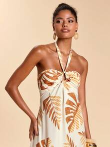 Travachic Women's All-Over Print Halter Backless Dress - Multicolor - View 6