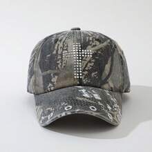 ROMWE Grunge Punk 1 Women's Camouflage Cross Air Eye Baseball Cap Outdoor Adjustable Cap - Multicolor 1 - View 5