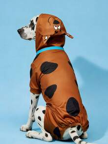 SCOOBY-DOO X SHEIN 1 件卡通人物角色扮演宠物连体衣、家居服、睡衣、猫/狗衣服，尺码 XXS-XXXXL、特小号、特大号、角色扮演 - 棕色 - 查看 7