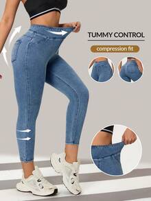 Flexra Women's Blue Casual Slim Fit Stretchy Denim Jeans - Light Wash - View 1