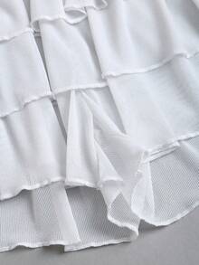 Sweetra Falda pantalón verde elegante, cómoda y versátil para vacaciones, de corte ajustado y estilo chic de alta calle para mujer, primavera/verano - Verde - Ver 4