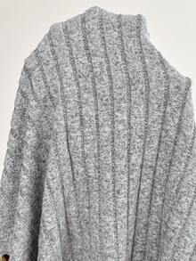 SHEIN Maternity Casual Minimalist Side Button Rib Knit Tank Top, Summer - Grey - View 7