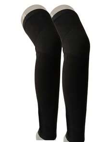 1双女士大腿高筒露趾压缩护套，20-30mmHg渐进式压力，健身支撑，适用于膝关节锻炼恢复，节日生日礼物之选，运动必备单品 - 黑色 - 查看 14