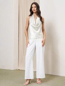 BizChic Women's Autumn Spaghetti Strap Backless Camisole, Urban Commute Business Casual - Apricot - View 7