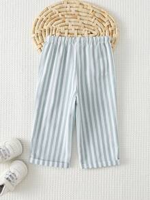 Cozy Pixies Baby Boy Elastic Waist Striped Pants, Versatile & Comfortable - Green - View 2