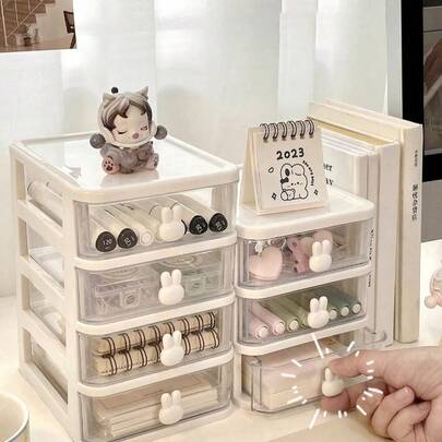 多层抽屉收纳盒，珠宝收纳盒，饰品盒，珠宝展示盒，桌面抽屉收纳盒，可堆叠，防尘抗氧化多功能珠宝盒，可拆卸，大容量，化妆品收纳盒，桌面整理盒，抽屉式化妆品收纳盒