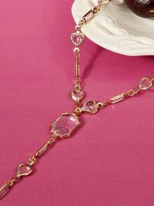 Glisma Dây chuyền nữ, Cao cấp/Cổ điển/Sang trọng, Mạ vàng 18K, Quyến rũ/Cổ điển, Dành cho Mẹ/Phụ nữ/Cô gái/Mẹ, Mùa hè/Đi biển/Dạ hội/Tiệc tùng, Nhiều lớp/Đá quý/Hạt cườm/Pha lê, Mặt dây chuyền/Dày dặn - Màu trong suốt - Xem 7