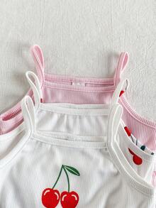 SHEIN Vintaside Kids Set de 3 vestidos sencillos y cómodos con estampado floral y de mariposas para niña bebé - Multicolor - Ver 8