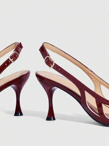 CUCCOO SZL Fashionable And Sexy Women's High Heels With Classic And Simple Hollowed-Out Design, Breathable And Not Stuffy Feet. Women's Shoes For Banquets And Parties - Burgundy - View 10