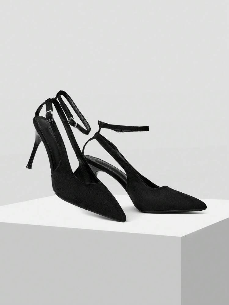 CUCCOO SZL Solid Color Pointed Toe Fashionable Elegant Commuting High Heel Sandals Valentine's Day Spring Shoes