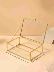 1 Pieza Caja de Almacenamiento de Joyas de Anillo de Vidrio Hexagonal Dorado de Lujo, Organizador de Gran Capacidad para Exhibir Múltiples Anillos, Ideal como Regalo para Boda, Compromiso, Día de San Valentín, Cumpleaños, Aniversario, Fiesta, Celebración, Viaje, Tocador, Decoración Navideña, Caja de Regalo para Joyas, Soporte de Anillos - transparente - Ver 8