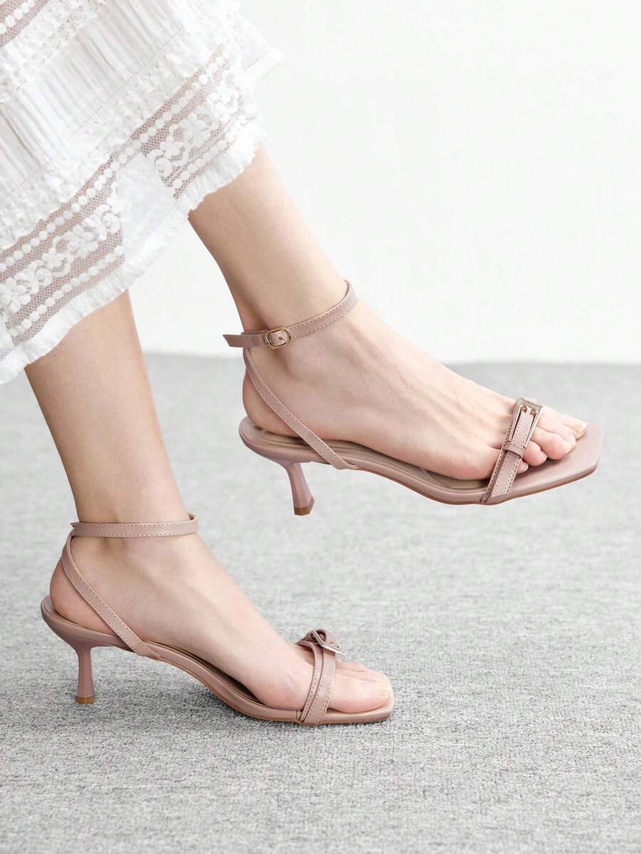 CUCCOO BIZCHIC Women's Buckle Design Fashion Daily Wear High Heel Sandals - Apricot - View 1