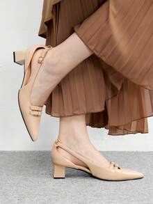 CUCCOO BIZCHIC Sandalias de tacón para mujer - Albaricoque - Ver 5