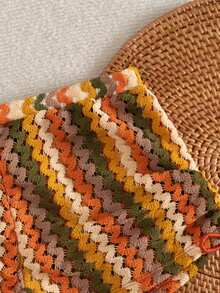 Swim Vcay 2026 Spring/Summer Colorful Crochet Fabric Side Ruched Drawstring Waist Women's Bikini Bottom - Multicolor - View 5