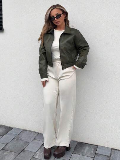 Jeta Ari Jachetă de piele nouă de primăvară, jachetă scurtă obișnuită pentru femei pentru Ziua Îndrăgostiților, haine de toamnă