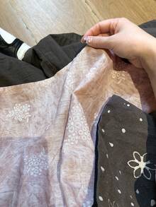 FRIFUL Women's Floral Pattern Round Neck Flare Sleeve Loose Casual Babydoll Blouse - Pink - View 4