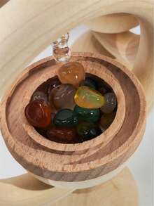 Haus Hana Crystal Gemstone Essential Oil Diffuser - Wooden Stand Reedless Aroma For Home, Healing Zen Decor & Spiritual Gift Idea - Multicolor - View 9