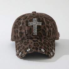 ROMWE Grunge Punk 1 Women's Leopard Print Cross, Air Eye Hole Baseball Cap, Outdoor Adjustable Cap - Multicolor 2 - View 5