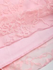 Sweetra Y2K Sexy Square Neck Pleated Flare Sleeve Versatile Commuter Dress - Pink - View 6