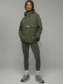 Musera Sport Chaqueta con capucha con cremallera media y detalles de bolsillo con logo de nailon, para primavera y verano, chaqueta impermeable, senderismo, activa, deporte casual, vacaciones, festival, otoño, streetwear, otoño, invierno, vuelta al colegio, fitness, salón, uso diario, otoño, invierno, Navidad