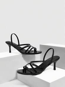 CUCCOO SZL Sandal Hak Tinggi Wanita Elegan untuk Perjalanan, Cocok untuk Hari Valentine - Hitam - View 2