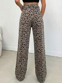 SHEIN Tall 100% Cotton MID RISE WIDEEG CUT LEOPARD TALL JEAN - Multicolor - View 2
