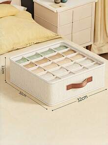 1 chiếc hộp đựng đồ tiết kiệm không gian 6 ngăn, 7 ngăn, 20 ngăn để đựng đồ lót, tất, áo ngực, thắt lưng, đồ dùng trong ngăn kéo tủ quần áo, phòng ngủ, nhà cửa, ký túc xá, đồ trang trí nhà cửa thiết yếu - Màu be - Xem 8