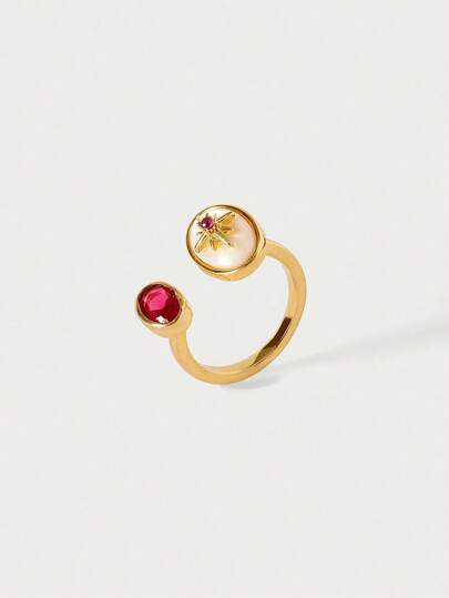 Glisma Women Open Ring,Outfits,Old Money,Metallic/Texture,Gemstone,For Mom/Women/Girl/Mother,Premium,Vintage,Classy