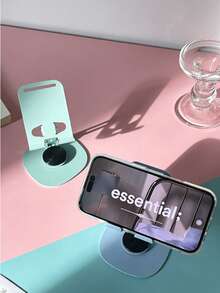 Joivida 1pc Rotatable Metal Phone Stand, Phone Holder, Foldable Live Streaming Stand Tool, Ideal Valentine's Day Gift - Multicolor - View 10