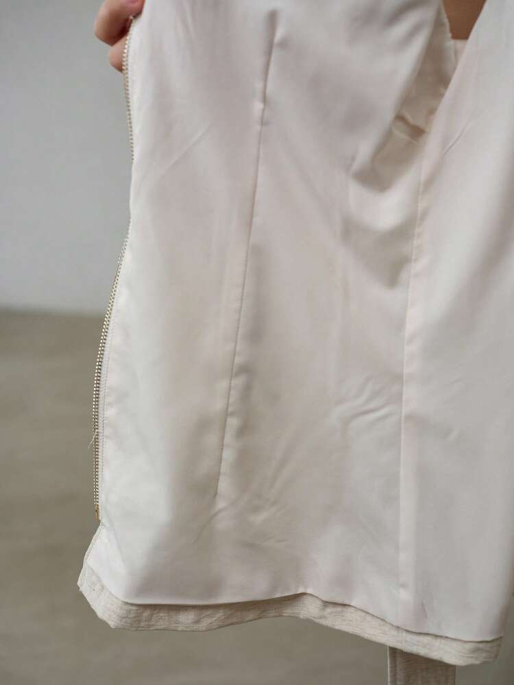 WOMEN'S LINEN SLEEVELESS CROPPED TOP WITH POCKETS, SPRING/SUMMER