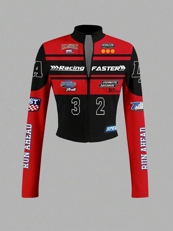 Slaydiva Camiseta casual y sencilla de mujer para otoño e invierno con cuello alto, cremallera y mangas largas ajustadas, para motociclistas