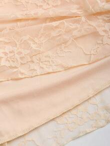 Sweetra Y2K Sexy Square Neck Pleated Flare Sleeve Versatile Commuter Dress - Champagne - View 4