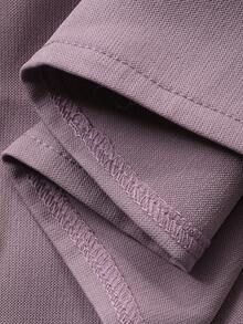 Dazy Plus Conjunto elegante de 2 peças em tafetá com camisa de gola oblíqua e saia longa, tamanho grande, ideal para encontros românticos, primavera/outono. - Roxo Empoeirado - Ver 7