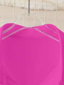 GlowEve Solid Color Front Button Casual Slim Fit T-Shirt, Summer - Hot Pink - View 5